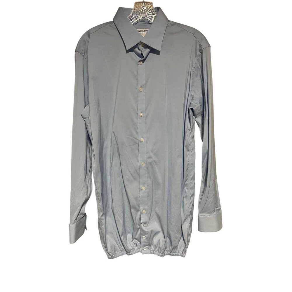 Tommy John The Stay Tucked Shirt Slim Fit Mens Size L 16 32/33 Blue